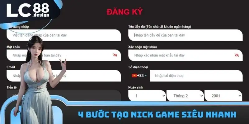 4 bước tạo nick game siêu nhanh